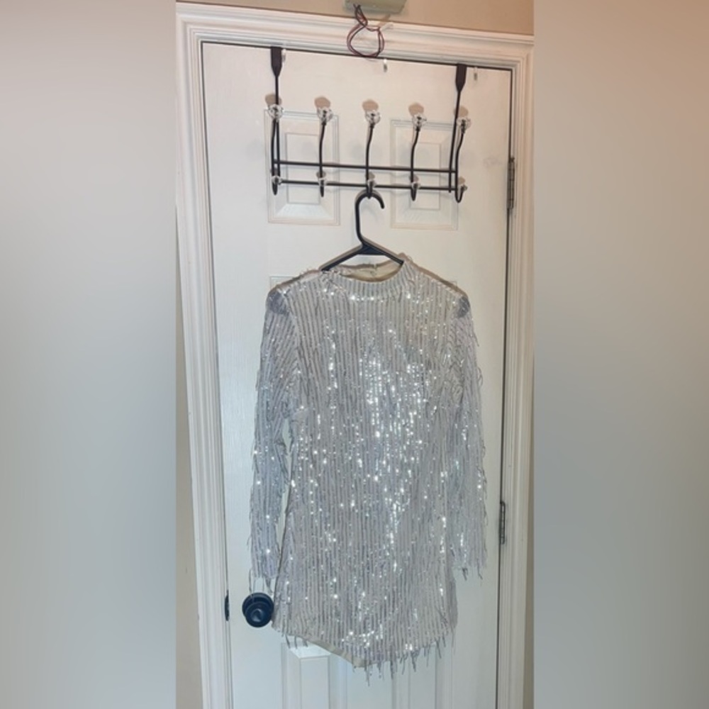 Fancy long sleeved sequins dress adult small
